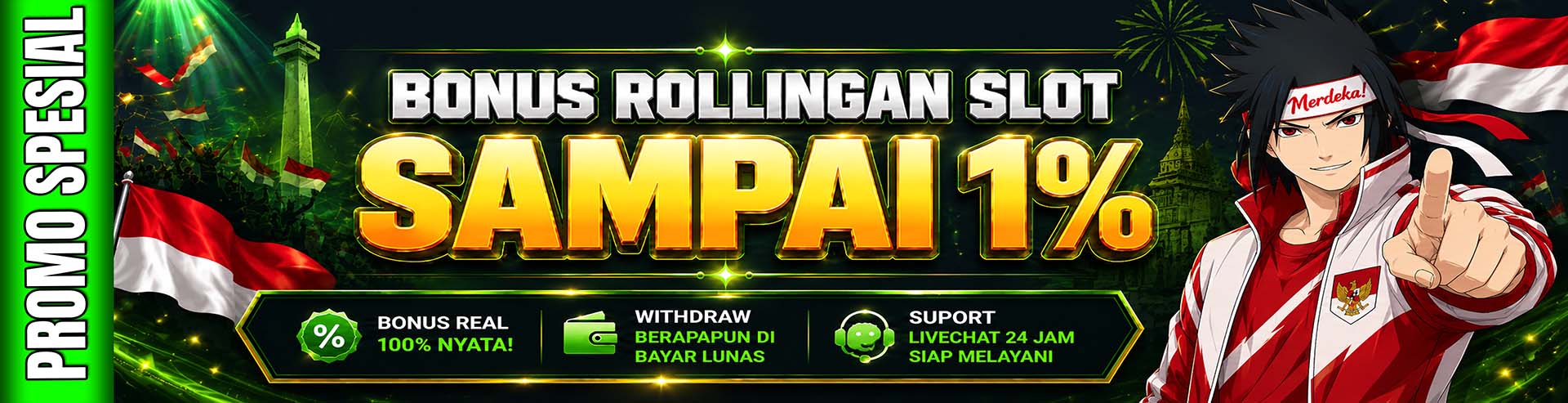 BONUS ROLLINGAN SLOT 1%